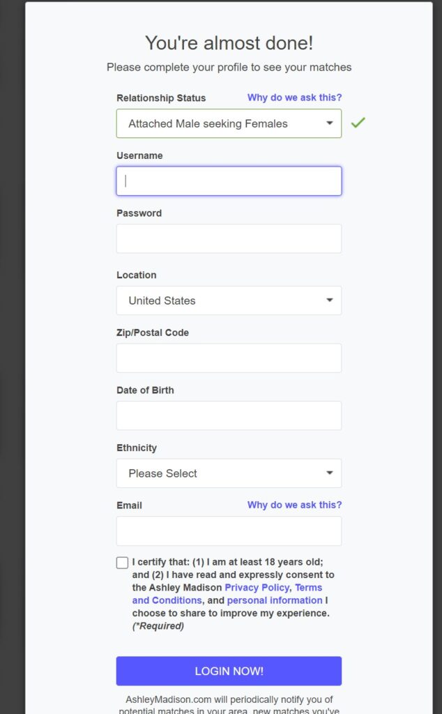 How to sign up on Ashley Madison?